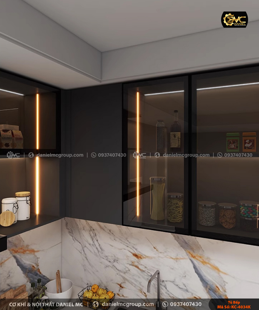 Tủ bếp nhôm kính KC-4034K Tủ bếp nhôm kính KC-4034K