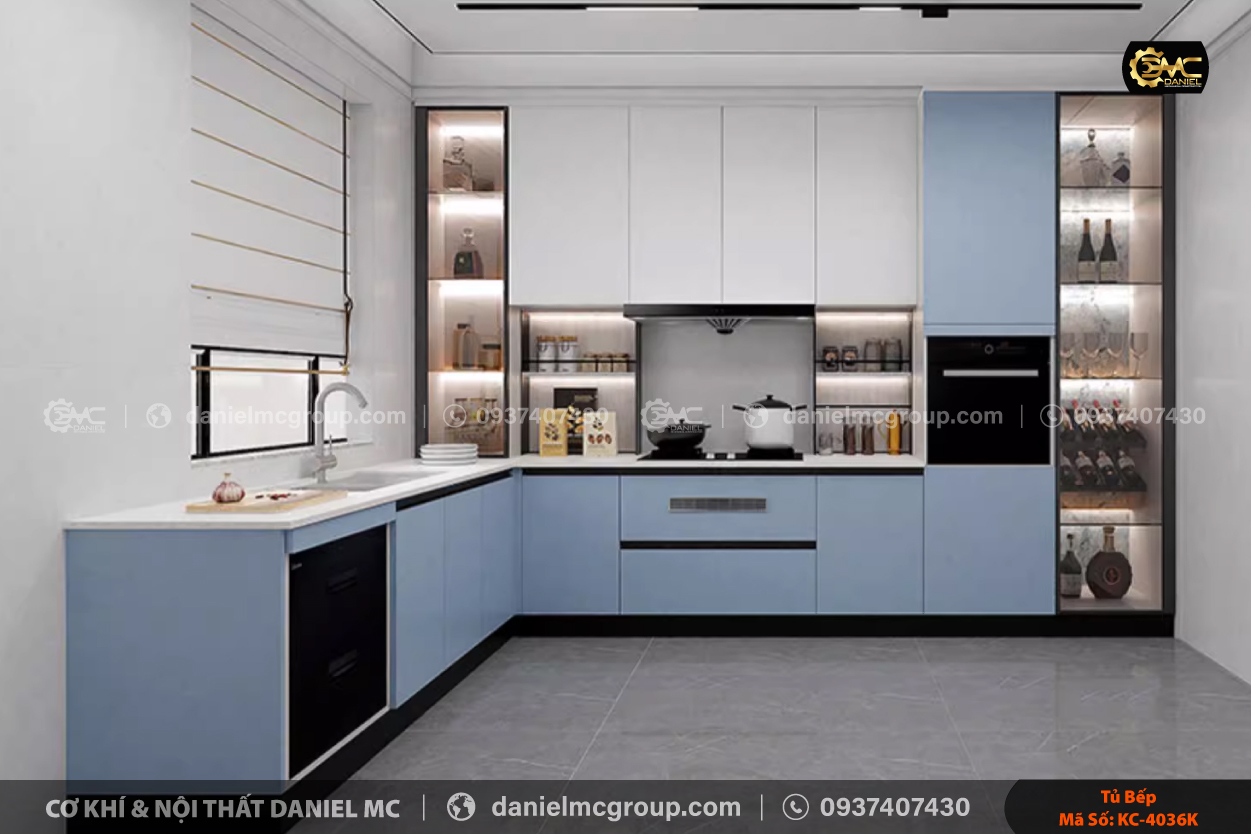 Tủ bếp nhôm kính KC-4036K Tủ bếp nhôm kính KC-4036K