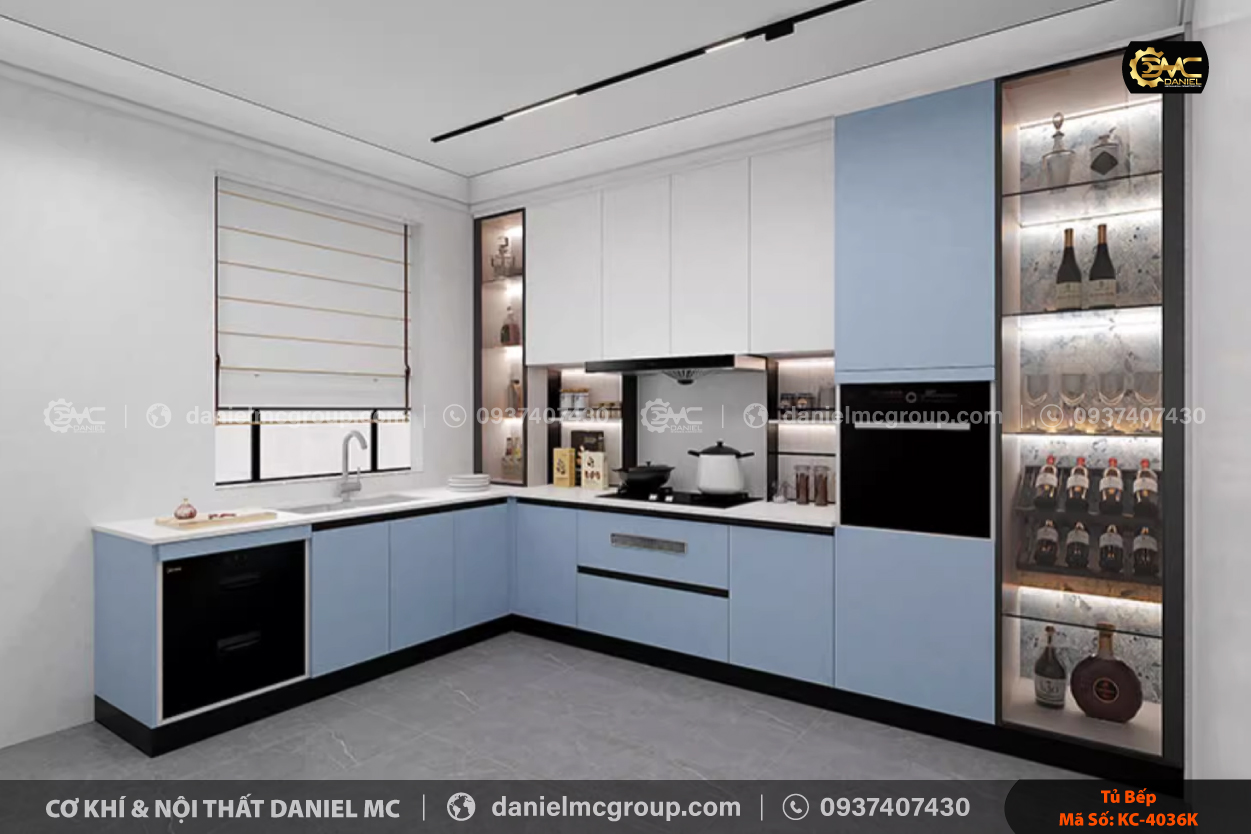Tủ bếp nhôm kính KC-4036K Tủ bếp nhôm kính KC-4036K