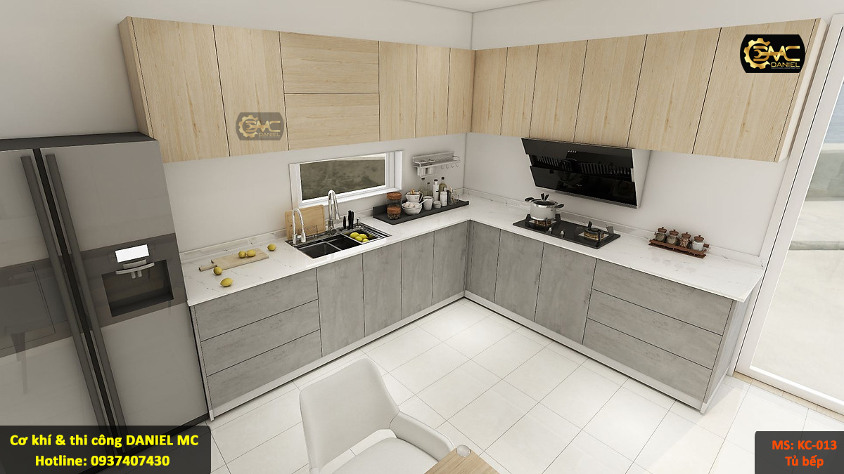 Thi công tủ bếp KC12 Thi công tủ bếp KC13