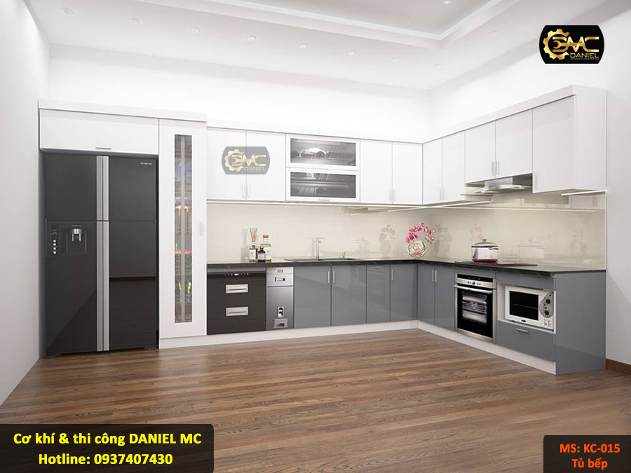 Thi công tủ bếp KC12 Thi công tủ bếp KC15