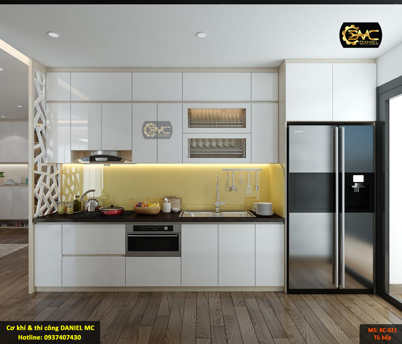 Thi công tủ bếp nhựa KC21 Thi công tủ bếp nhựa KC21