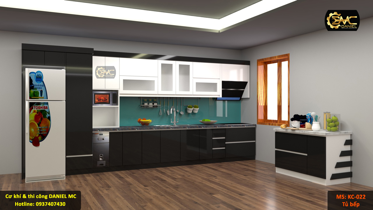 Thi công tủ bếp nhựa KC19 Thi công tủ bếp nhựa KC19