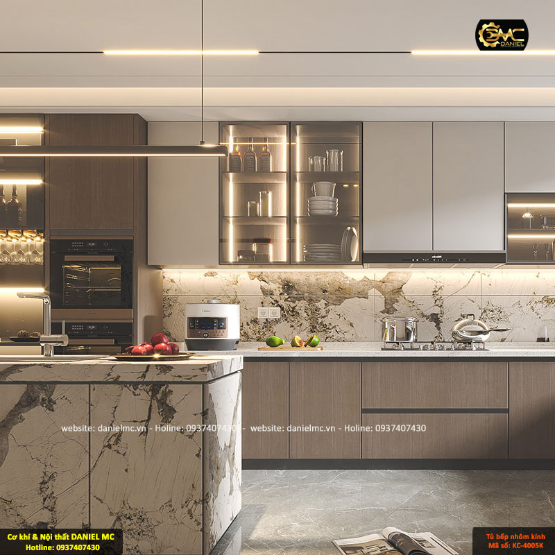 Tủ bếp nhôm kính KC-4005K Tủ bếp nhôm kính KC-4005K