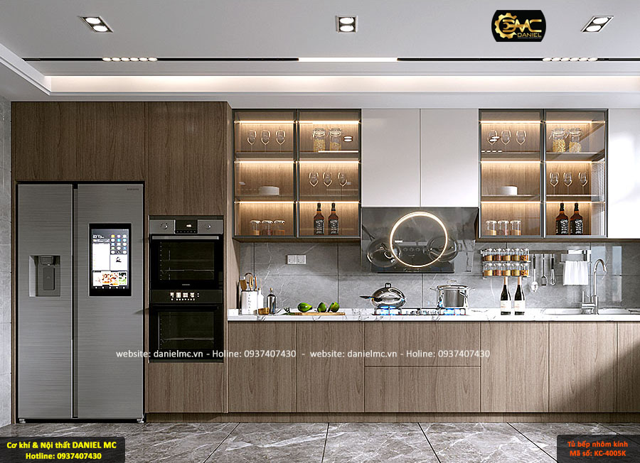 Tủ bếp nhôm kính KC-4005K Tủ bếp nhôm kính KC-4005K