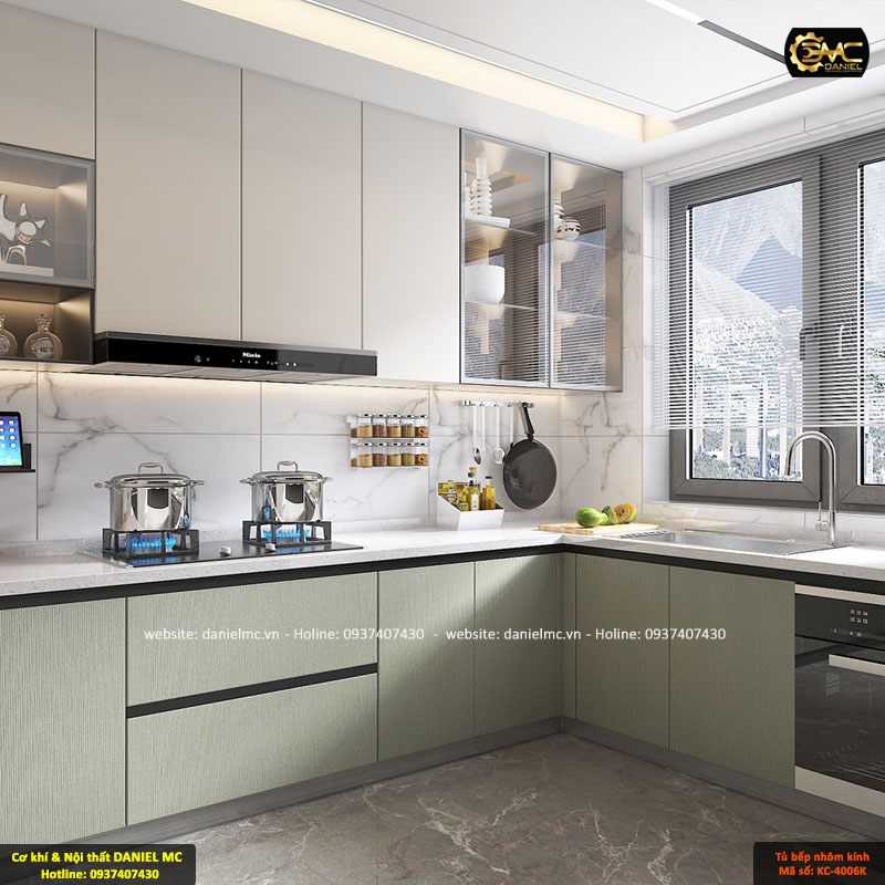 Tủ bếp nhôm kính KC-4006K Tủ bếp nhôm kính KC-4006K