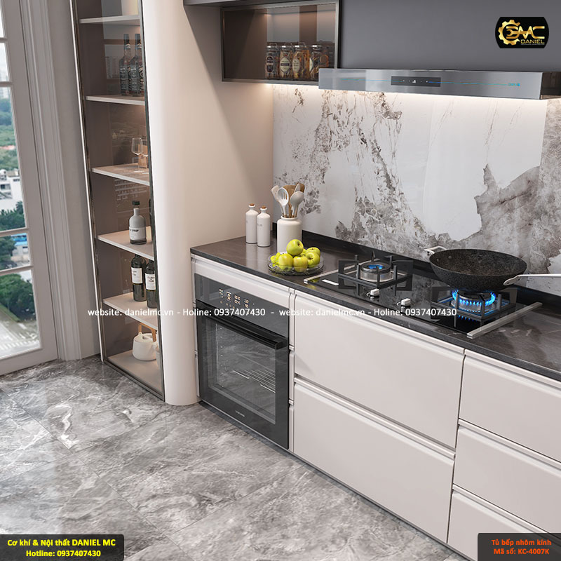 Tủ bếp nhôm kính KC-4007K Tủ bếp nhôm kính KC-4007K