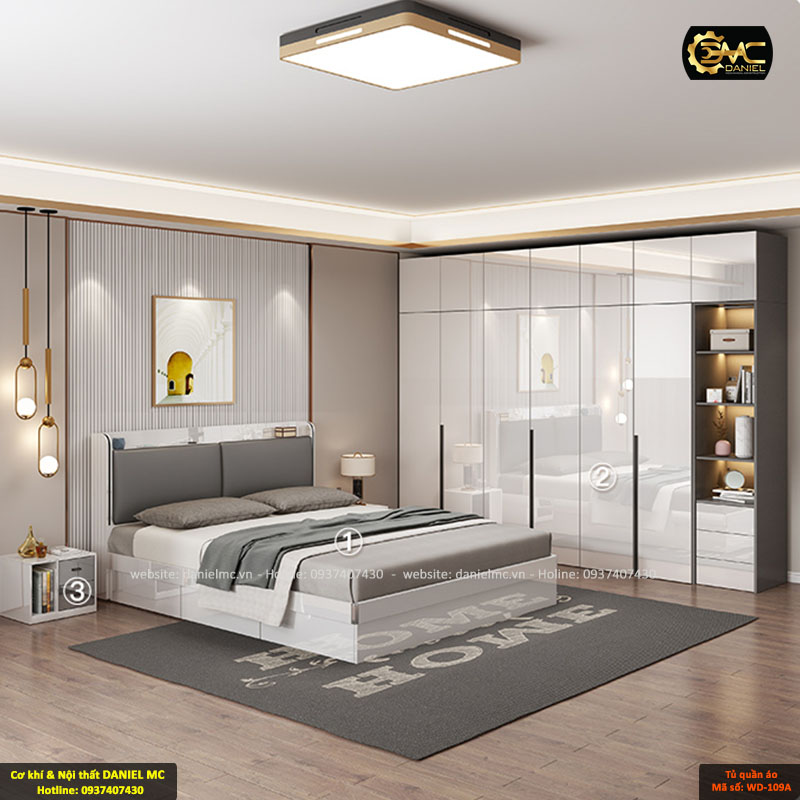 Tủ quần áo Acrylic bóng gương WD-109A Tủ quần áo Acrylic bóng gương WD-109A