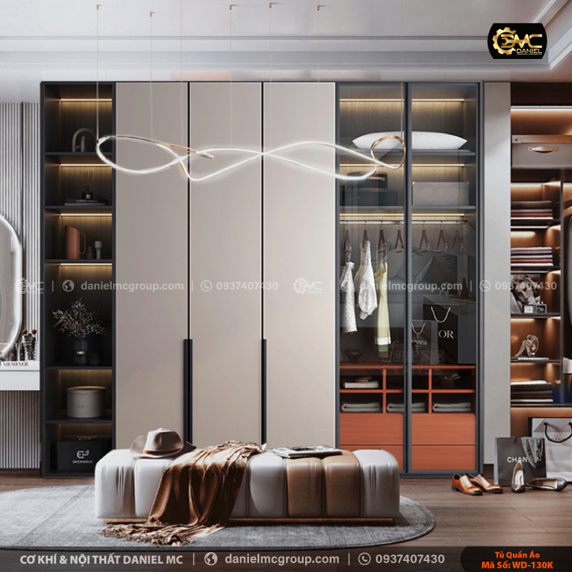 Tủ quần áo cánh kính WD-130K Tủ quần áo cánh kính WD-130K