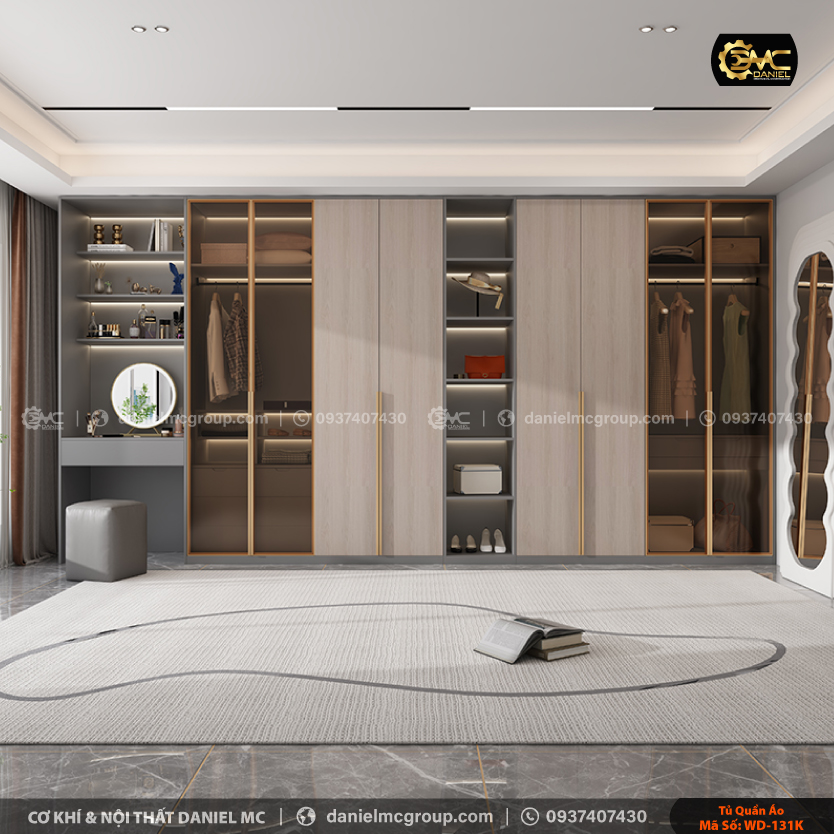 Tủ quần áo cánh kính WD-131K Tủ quần áo cánh kính WD-131K