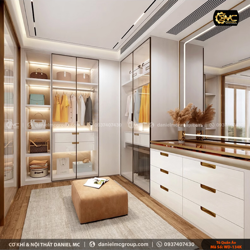 Tủ quần áo cánh kính WD-134K Tủ quần áo cánh kính WD-134K