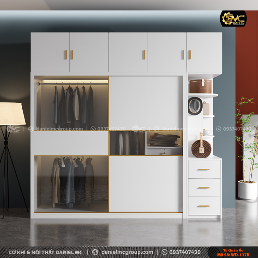 Tủ quần áo cánh kính WD-137K Tủ quần áo cánh kính WD-137K