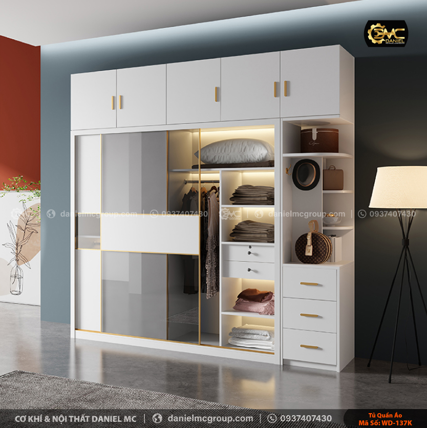 Tủ quần áo cánh kính WD-137K Tủ quần áo cánh kính WD-137K