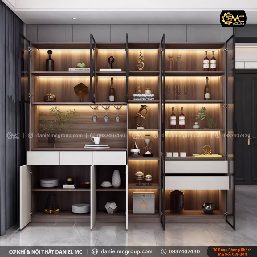 Tủ rượu cánh kính CW-204 Tủ rượu cánh kính CW-204