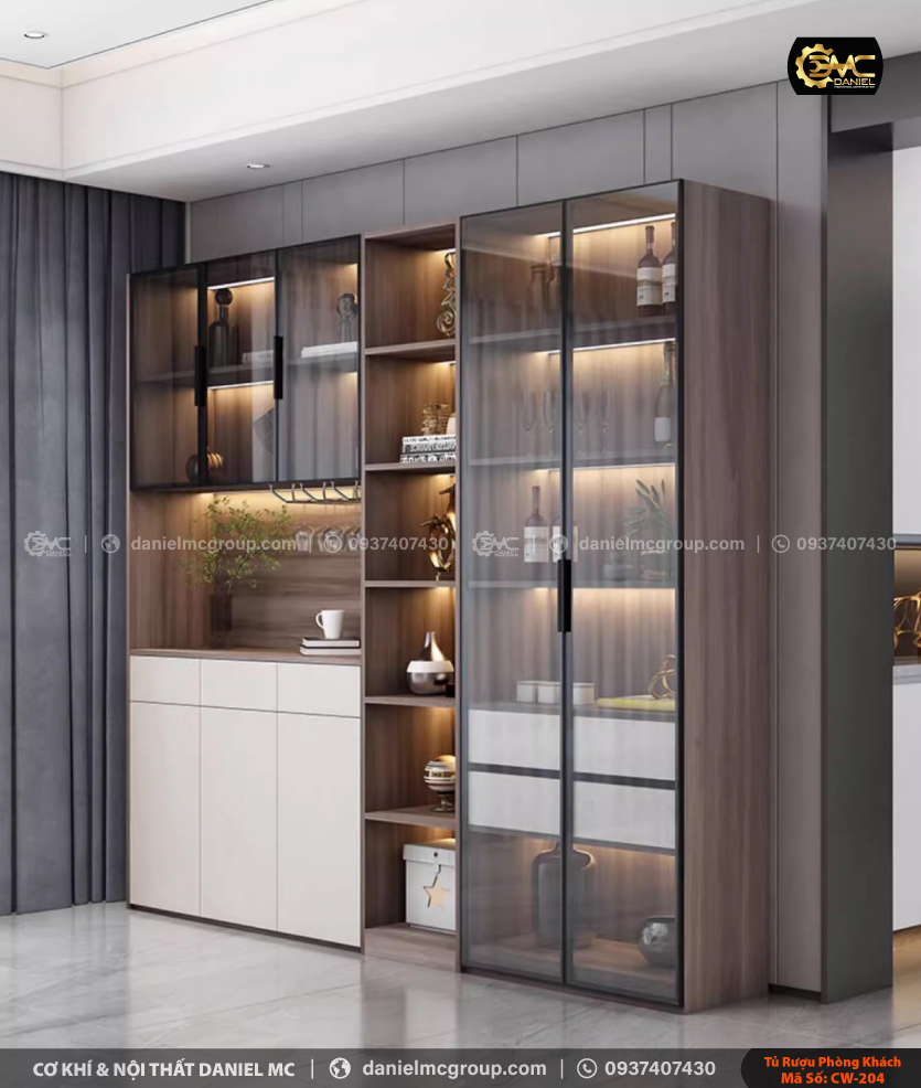 Tủ rượu cánh kính CW-204 Tủ rượu cánh kính CW-204