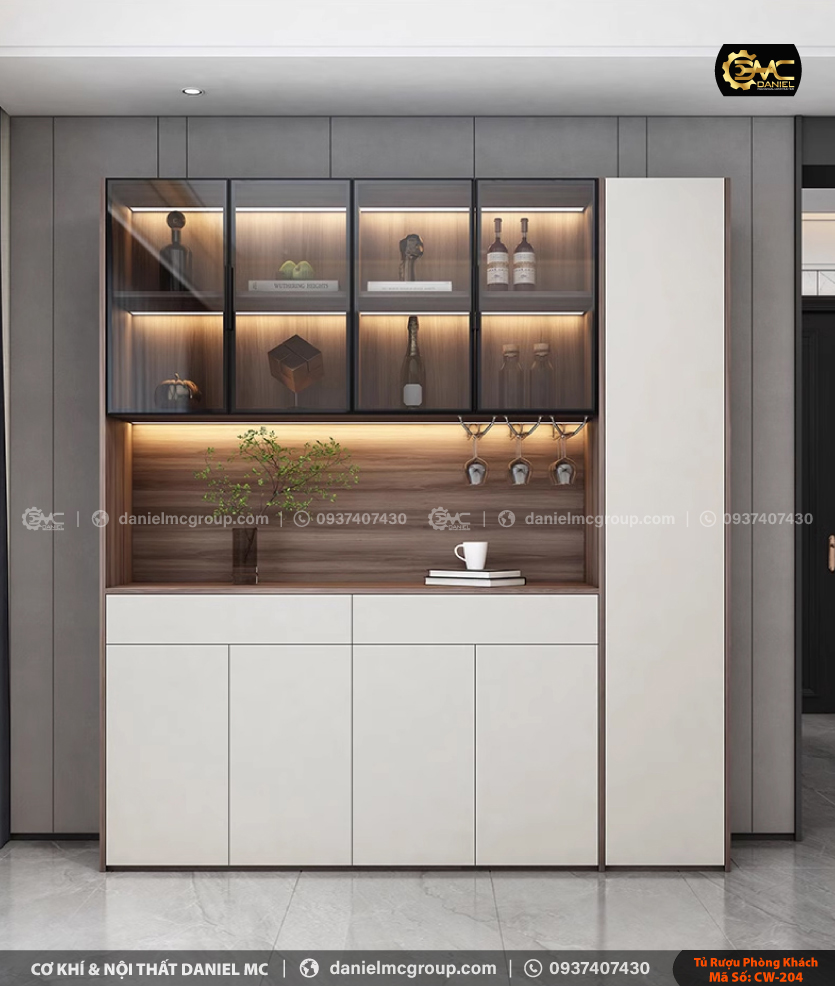 Tủ rượu cánh kính CW-204 Tủ rượu cánh kính CW-204