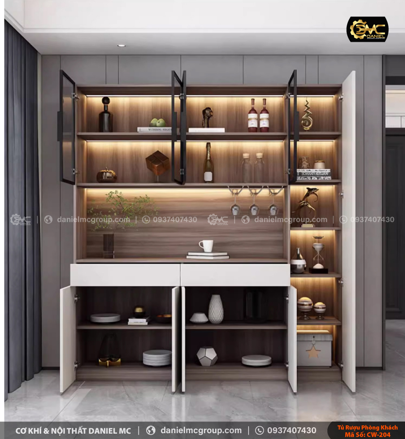 Tủ rượu cánh kính CW-204 Tủ rượu cánh kính CW-204