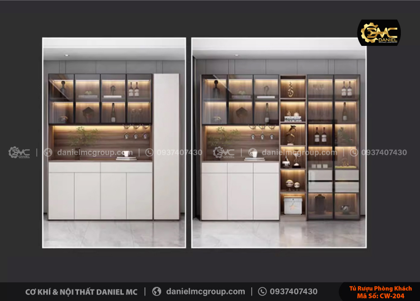 Tủ rượu cánh kính CW-204 Tủ rượu cánh kính CW-204