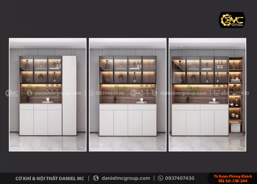 Tủ rượu cánh kính CW-204 Tủ rượu cánh kính CW-204