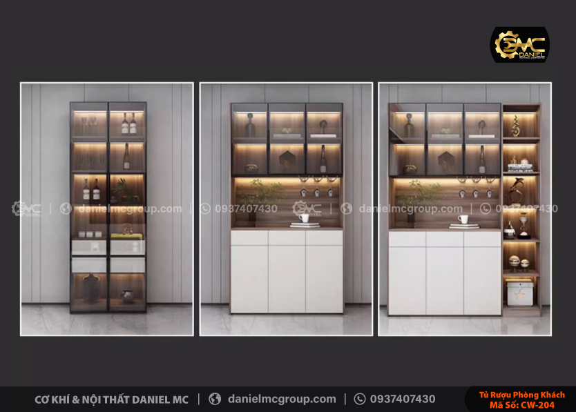 Tủ rượu cánh kính CW-204 Tủ rượu cánh kính CW-204