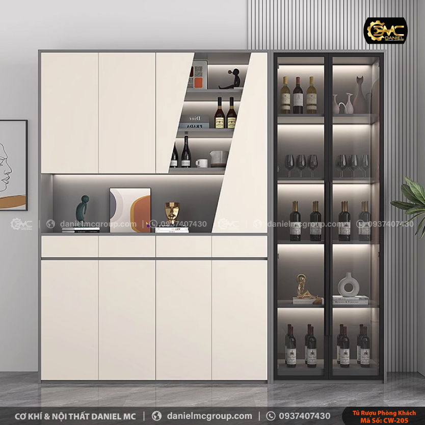 Tủ rượu cánh kính CW-205 Tủ rượu cánh kính CW-205