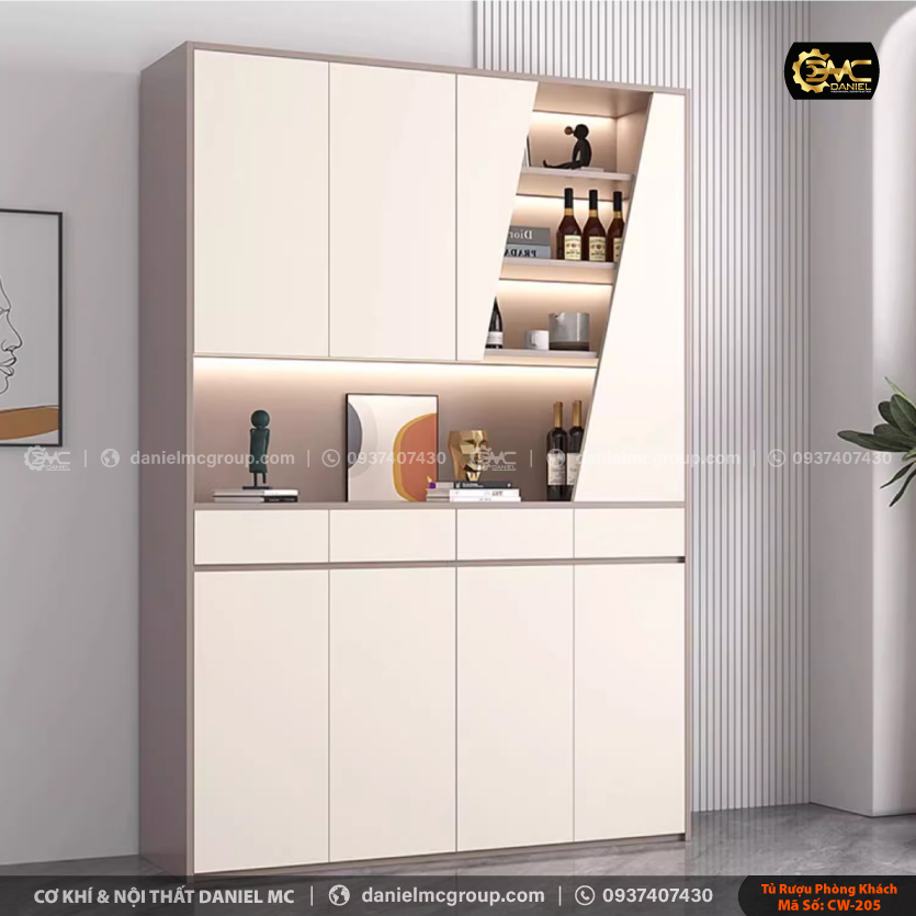 Tủ rượu cánh kính CW-205 Tủ rượu cánh kính CW-205