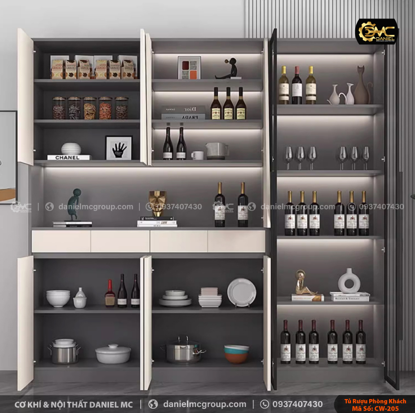 Tủ rượu cánh kính CW-205 Tủ rượu cánh kính CW-205