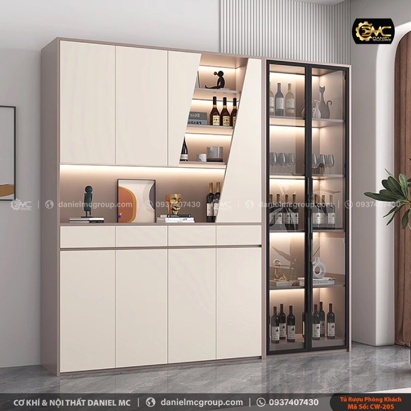 Tủ rượu cánh kính CW-205 Tủ rượu cánh kính CW-205