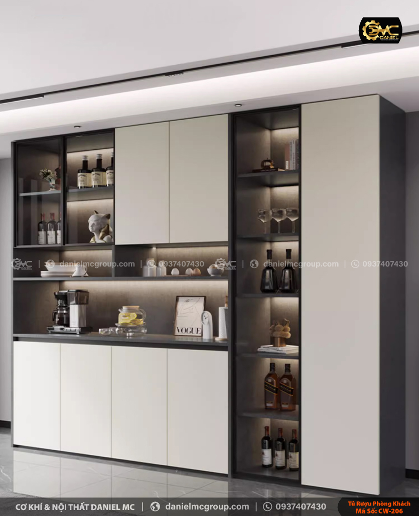 Tủ rượu cánh kính CW-206 Tủ rượu cánh kính CW-206