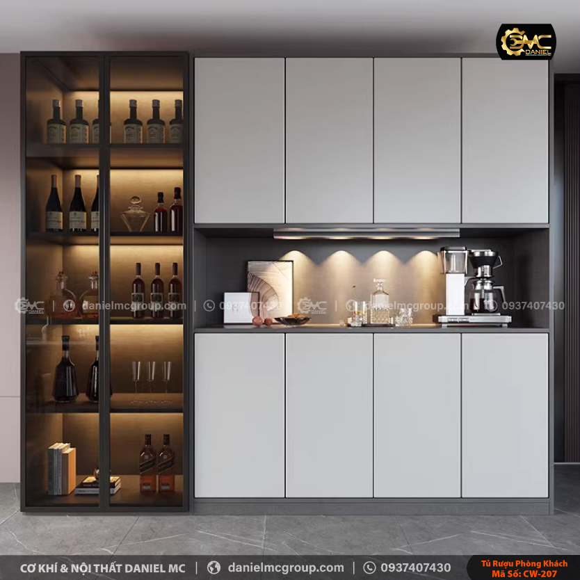 Tủ rượu cánh kính CW-207 Tủ rượu cánh kính CW-207