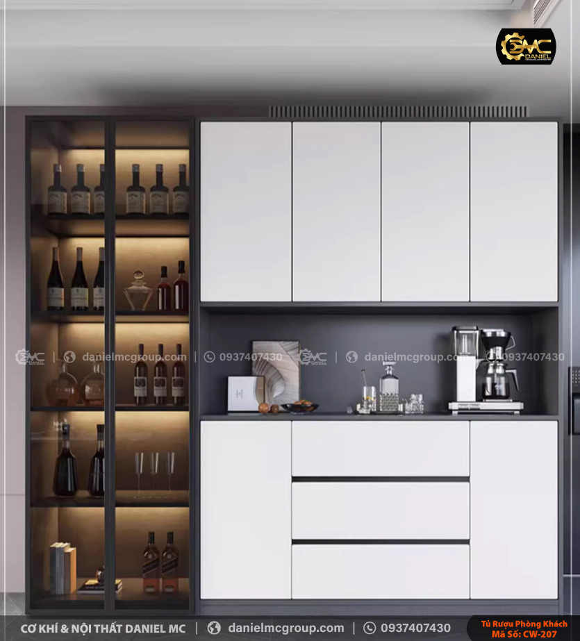 Tủ rượu cánh kính CW-207 Tủ rượu cánh kính CW-207