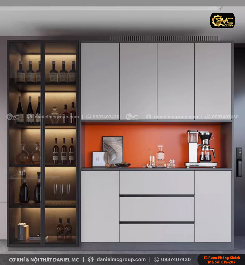 Tủ rượu cánh kính CW-207 Tủ rượu cánh kính CW-207