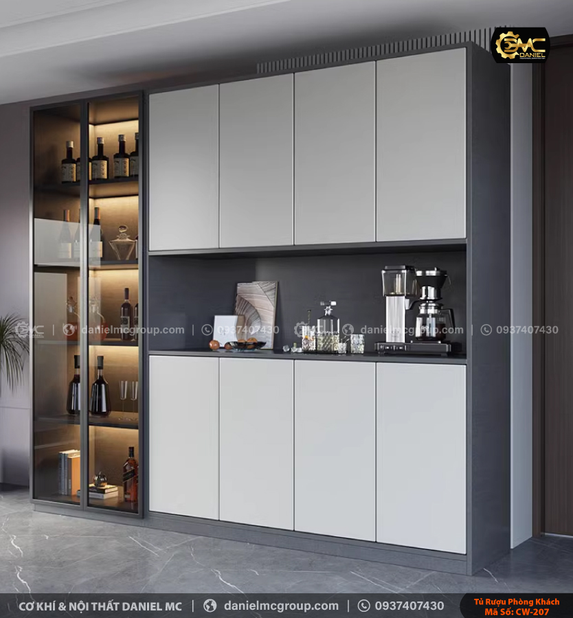 Tủ rượu cánh kính CW-207 Tủ rượu cánh kính CW-207