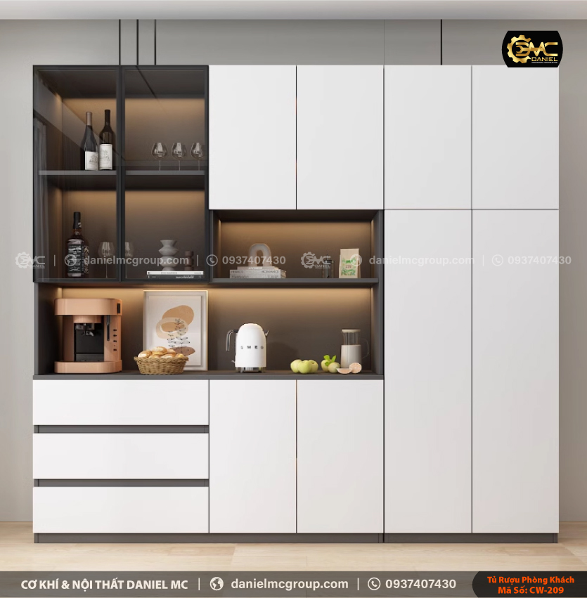 Tủ rượu cánh kính CW-209 Tủ rượu cánh kính CW-209