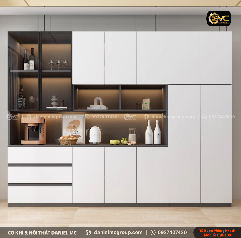 Tủ rượu cánh kính CW-209 Tủ rượu cánh kính CW-209