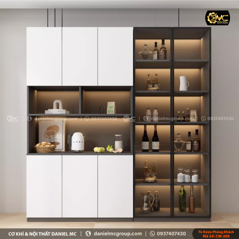 Tủ rượu cánh kính CW-209 Tủ rượu cánh kính CW-209