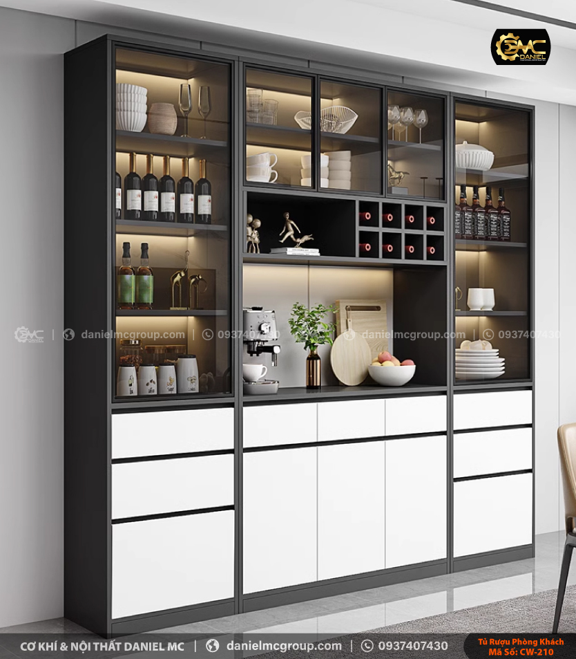 Tủ rượu cánh kính CW-210 Tủ rượu cánh kính CW-210