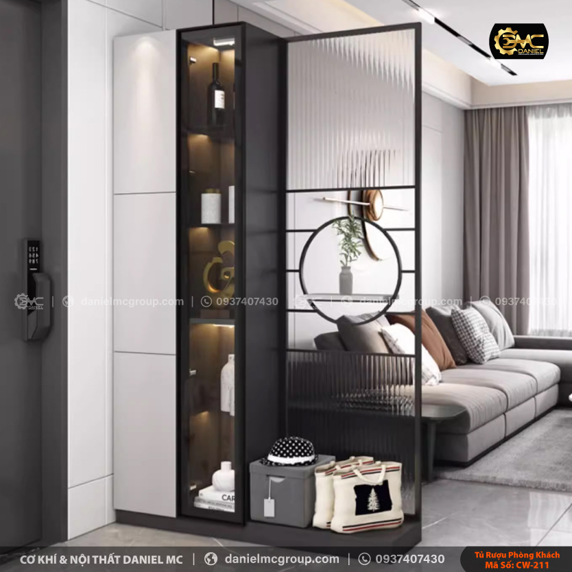 Tủ rượu cánh kính CW-211 Tủ rượu cánh kính CW-211