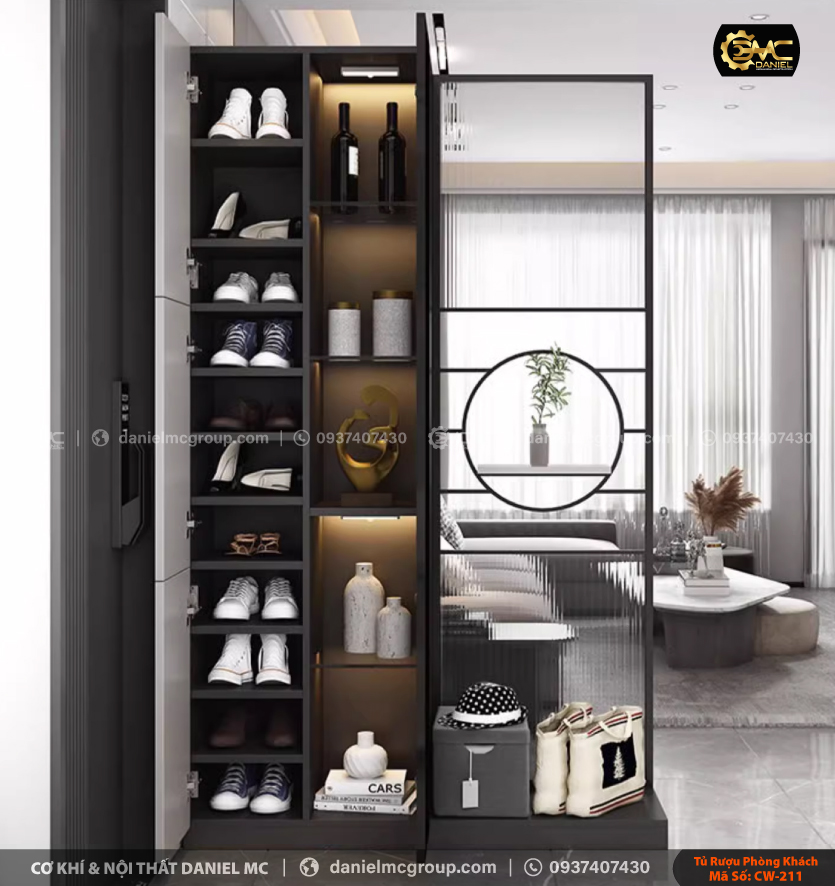 Tủ rượu cánh kính CW-211 Tủ rượu cánh kính CW-211