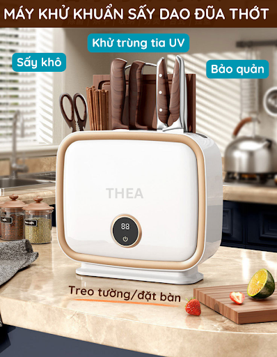 Máy tiệt trùng và giá đựng dao thớt đũa thìa nhà bếp 2 in 1