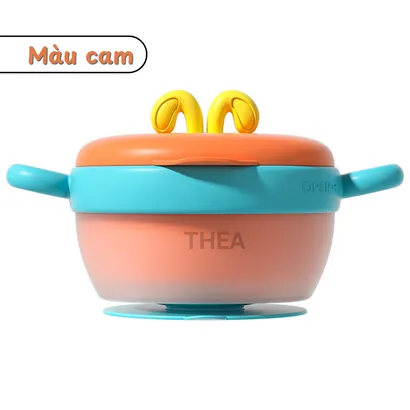 Bát ăn dặm cho bé, chén cho bé ăn dặm Inox 316 cao cấp giữ nhiệt và cảm biến nhiệt độ thông minh - THEA