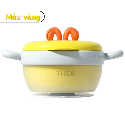 Bát ăn dặm cho bé, chén cho bé ăn dặm Inox 316 cao cấp giữ nhiệt và cảm biến nhiệt độ thông minh - THEA