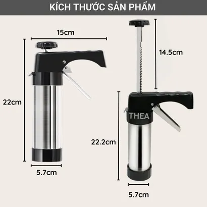 Bộ khuôn nhấn làm bánh quy tạo hình và bộ đui bắt kem, máy làm bánh quy Inox chắc chắn, an toàn kèm đầu bắt kem - THEA