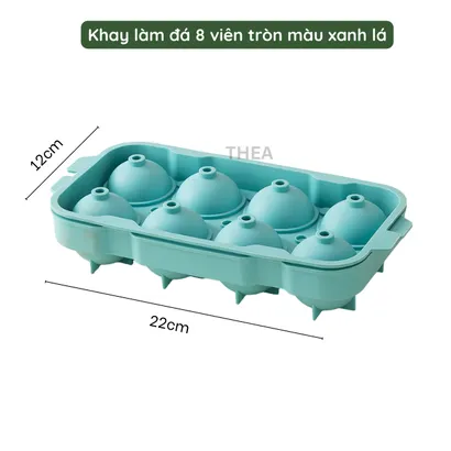 Khay làm đá viên 100% silicone dày 6-8 vuông có nắp đậy kín để tủ lạnh lấy đá tiện lợi không mùi an toàn sức khỏe – THEA