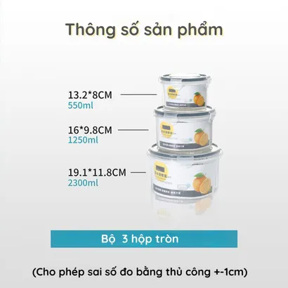 Bộ 3 Hộp nhựa đựng thực phẩm, hộp bảo quản thực phẩm rau củ quả tủ lạnh 2 lớp có rổ thoát nước và nắp khóa – THEA