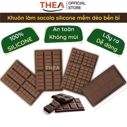 Khuôn làm socola bằng 100% silicone mềm dẻo không mùi an toàn bền bỉ, khuôn làm chocolate, đổ sô cô la - THEA