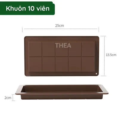 Khuôn làm socola bằng 100% silicone mềm dẻo không mùi an toàn bền bỉ, khuôn làm chocolate, đổ sô cô la - THEA