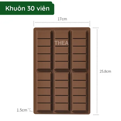 Khuôn làm socola bằng 100% silicone mềm dẻo không mùi an toàn bền bỉ, khuôn làm chocolate, đổ sô cô la - THEA