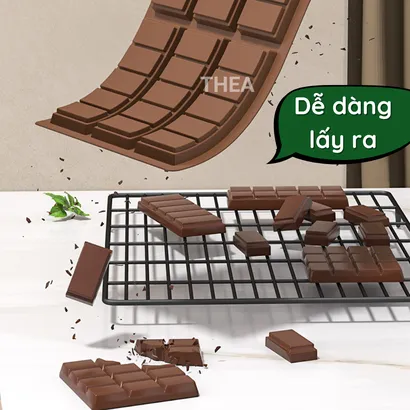 Khuôn làm socola bằng 100% silicone mềm dẻo không mùi an toàn bền bỉ, khuôn làm chocolate, đổ sô cô la - THEA