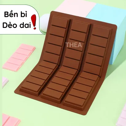 Khuôn làm socola bằng 100% silicone mềm dẻo không mùi an toàn bền bỉ, khuôn làm chocolate, đổ sô cô la - THEA